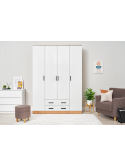 Шкаф Квадро без зеркала вотан/белый 1600 (ЭРА)