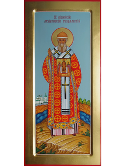 Дионисий (Денис), Святитель, архиепископ Суздальский. Рукописная мерная икона.
