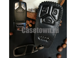 Чёрный чехол на ключ Audi A4, A5, Q5, Q7, S5, SQ5, RS, TT