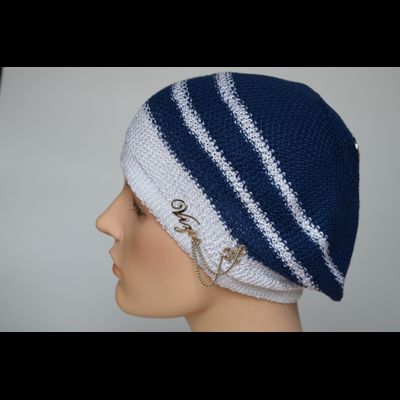 Синий берет в полоску летняя коллекция беретов в полоску Vizio италия