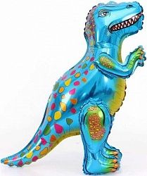Шар (25&#039;&#039;/64 см) Ходячая Фигура, Динозавр Аллозавр, Синий, в упаковке 1 шт.