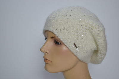 Белый берет Италия альпака мохер