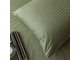 Постельное белье с простыней на резинке 2 спальный комплект Однотонный Сатин страйп цвет Фисташка