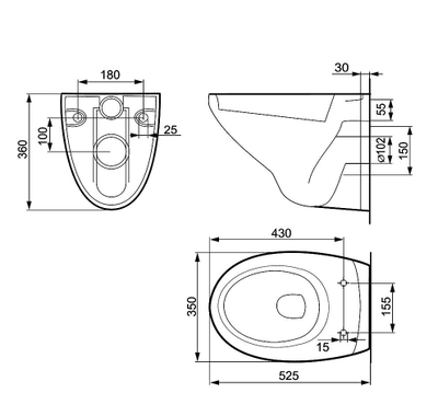 Унитаз подвесной Cersanit Delfi B