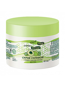 Витекс Баня Сауна Массаж Скраб солевой с медом и маслом персика для тела 320 мл