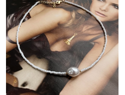 Чокер из бисера с искусственным Жемчугом