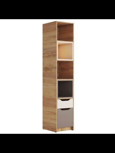 Rich Стеллаж СЖ-001 Дуб Крафт золотой - Миндаль/Глиняный серый