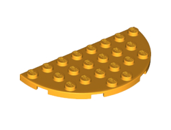 Plate, Round Half 4 x 8, Bright Light Orange (22888 / 6176303)