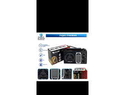 Радиоприемник RX-303UAR Golone, SD/USB, acc, коричневое