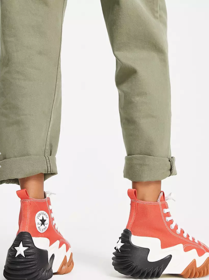 высокие оранжевые кеды Converse motion