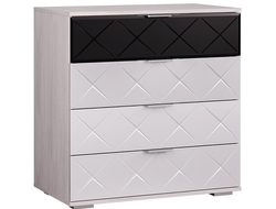 Комод Кимберли  КМ-01 ясень белый, белый глянец