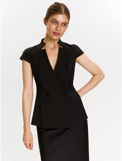 Жилет приталенного кроя (черный)