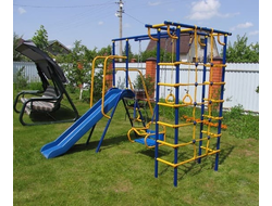 Уличный комплекс "Малыш-Дачник" с горкой Веселый непоседас качелями на цепях в Воронеже