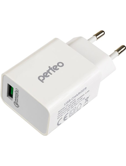 Сетевое зарядное устройство Perfeo FAST, USB, QC3.0 (белый)