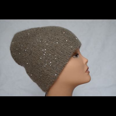 Шапка вязаная зимняя орехового цвета для женщин Vizio Италия 6735 CY
