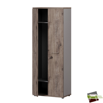 Шкаф для одежды 800х450х2098 B-721_Дуб Веллингтон табак/Кубанит серый