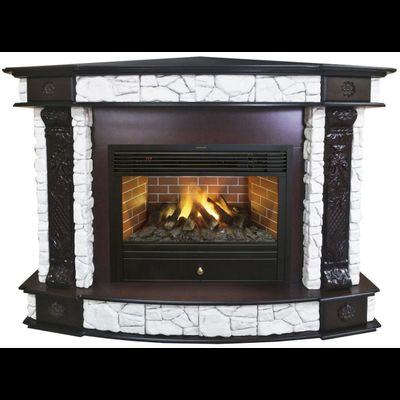 Угловой электрокамин Ричмонд BL с очагом 3D Novara 26