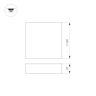 Светильник Arlight SP-QUADRO-S350x350-30W (BK, 120 deg, 230V)