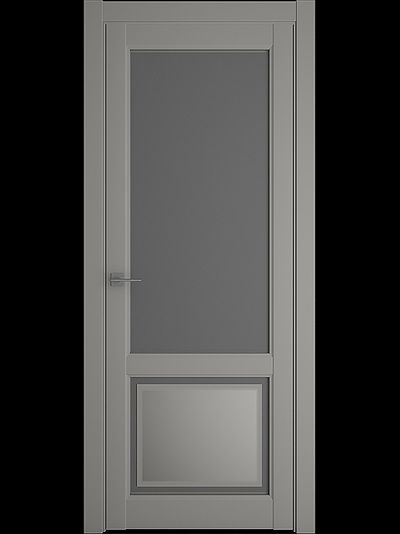 Межкомнатная дверь Афина платина винил со стеклом