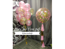 фонтан "розовый с золотом"