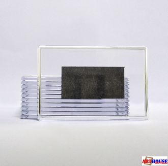 Фотомагнит акриловый прямоугольный 105x70 серебро (продается упаковкой по 5шт)