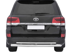 Защита заднего бампера d76/42 двойная для Toyota Land Cruiser 200 Excalibur 2016-…
