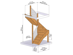 Лестница П-образная 2900/левая