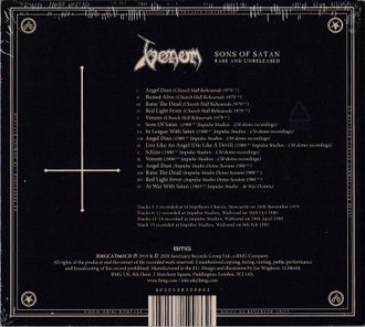 Купить диск Venom - Sons Of Satan  в интернет-магазине CD и LP "Музыкальный прилавок" в Липецке