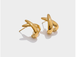 Серьги икс позолота