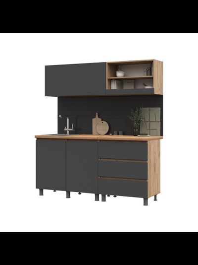 Хелен кухонный гарнитур 1,7м Дуб Крафт золотой/Графит