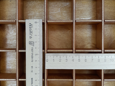 Коробка 20 ячеек, для коллекции камней, цвет "Клен", крышка со стеклом (24*20*5 см, 800 г) №12888