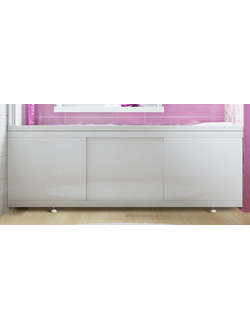 Экран под ванну 1,5 м МДФ Crystal белый раздвижной (купе)