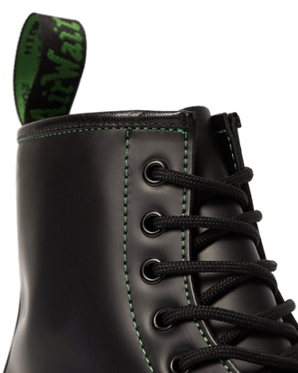 Обувь Dr Martens 1460 Black Smooth Contrast Green Stitch