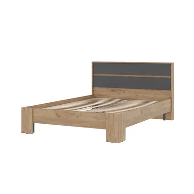 Спальня ХЕЛЕН - Кровать КР 02 Дуб Крафт золотой/Графит