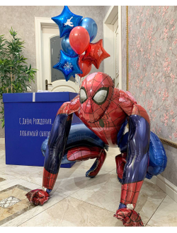 Коробка-сюрприз синяя с 7 шарами внутри