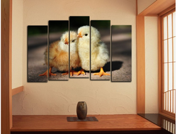 Модульная картина "Два цыпленка"