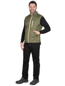 Жилет "СИРИУС-ЕВРОПА" удлиненный (на подкладке флис) светлая олива