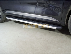 Пороги алюминиевые с пластиковой накладкой 1920 мм ТСС для Exeed VX 2023-