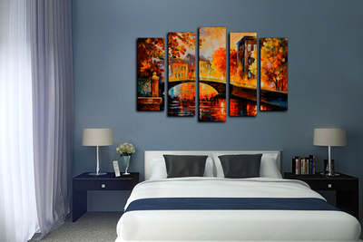 Модульная картина "Мостик через речку"