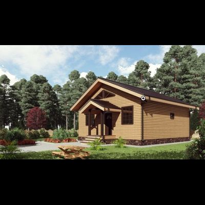 Одноэтажный каркасный дом с двумя спальнями 67м² (SK22)