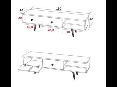 Тумба TV-1 Art design белый/бук