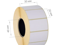 Термо этикетка самоклеющаяся 30 мм на 20 мм 2000 штук в наличии Зеленоград