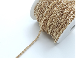 Цепь сталь "шнур" 5 мм  цвет золотой