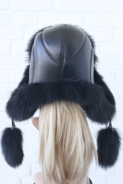 Ушанка "Полярная звезда" цвет черный + черный