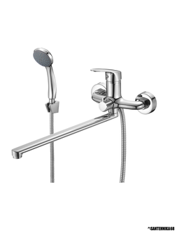 Смеситель для ванны Milardo Simp SIMSB02M10 однорычажный с душевой лейкой и шлангом