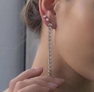 Серьги дорожки с кристаллами