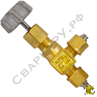 Клапан запорный газовый АЗТ-10-4/250 (КС 7104) угловой Ду=4мм 25МПа БАМЗ