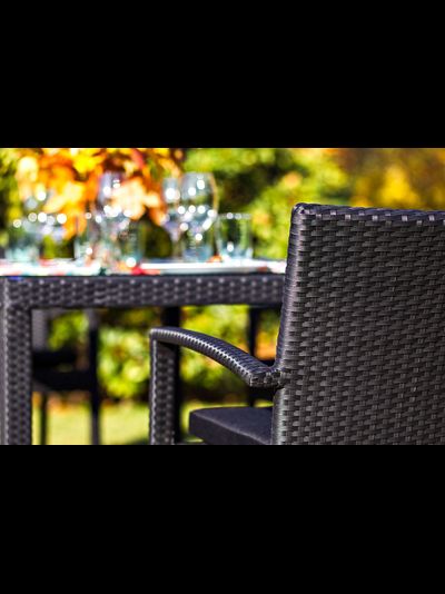 Обеденный комплект  MILANO черный на 6 персон