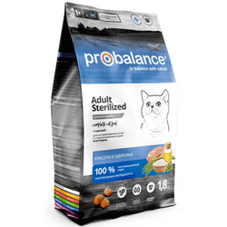 Корм Probalance Sterilized для стерилизованных кошек курица 0,4 кг