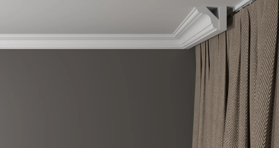 Потолочный плинтус DECOR-DIZAYN DD05, из дюрополимера, под покраску, ударопрочный, 2 метра